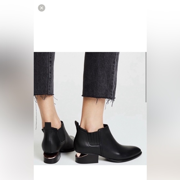 Alexander Wang Rose Gold Lift Heel Kori Leather Ankle Booties - Picture 2 of 13